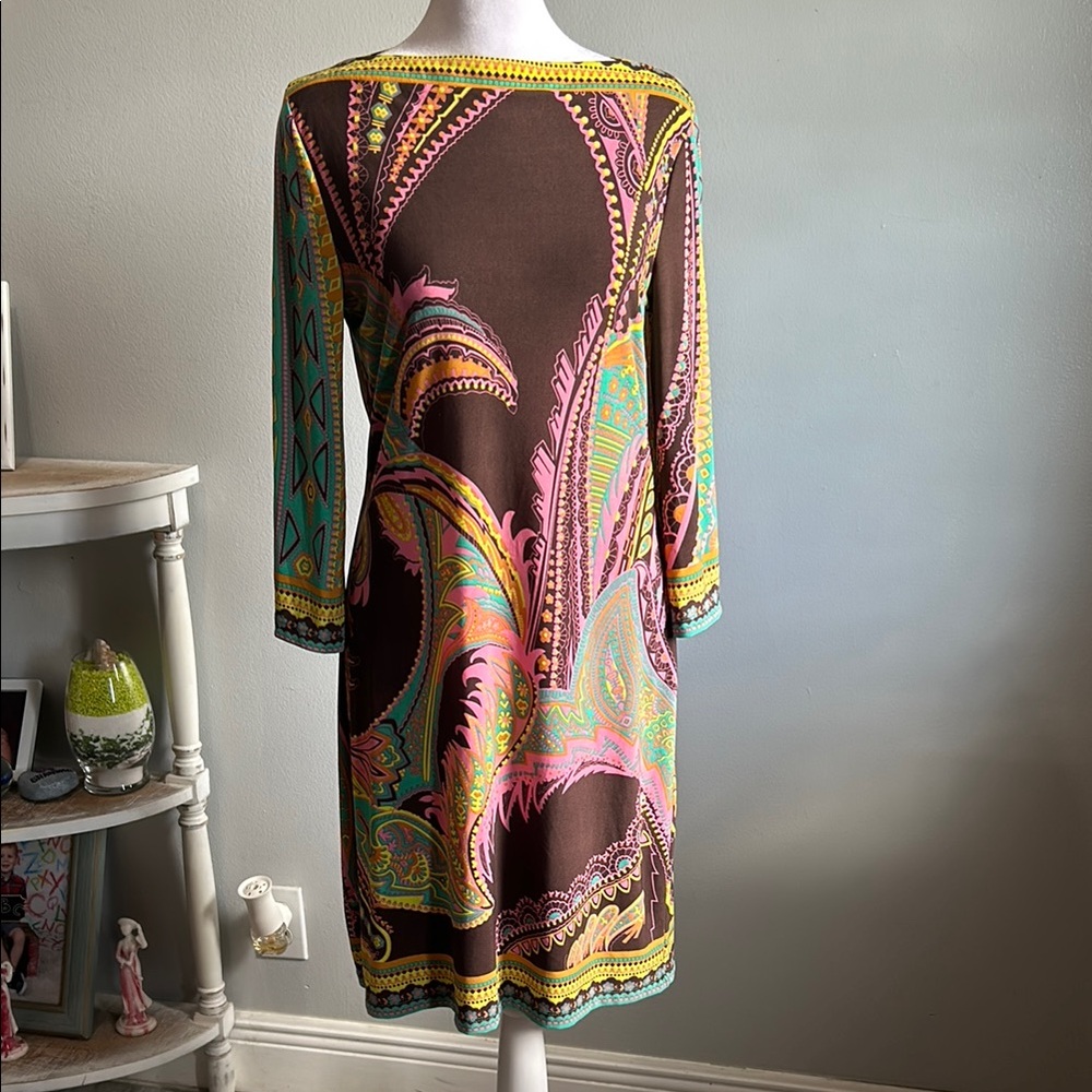 [eci] Multicolor Paisley Print Dress - Size 4